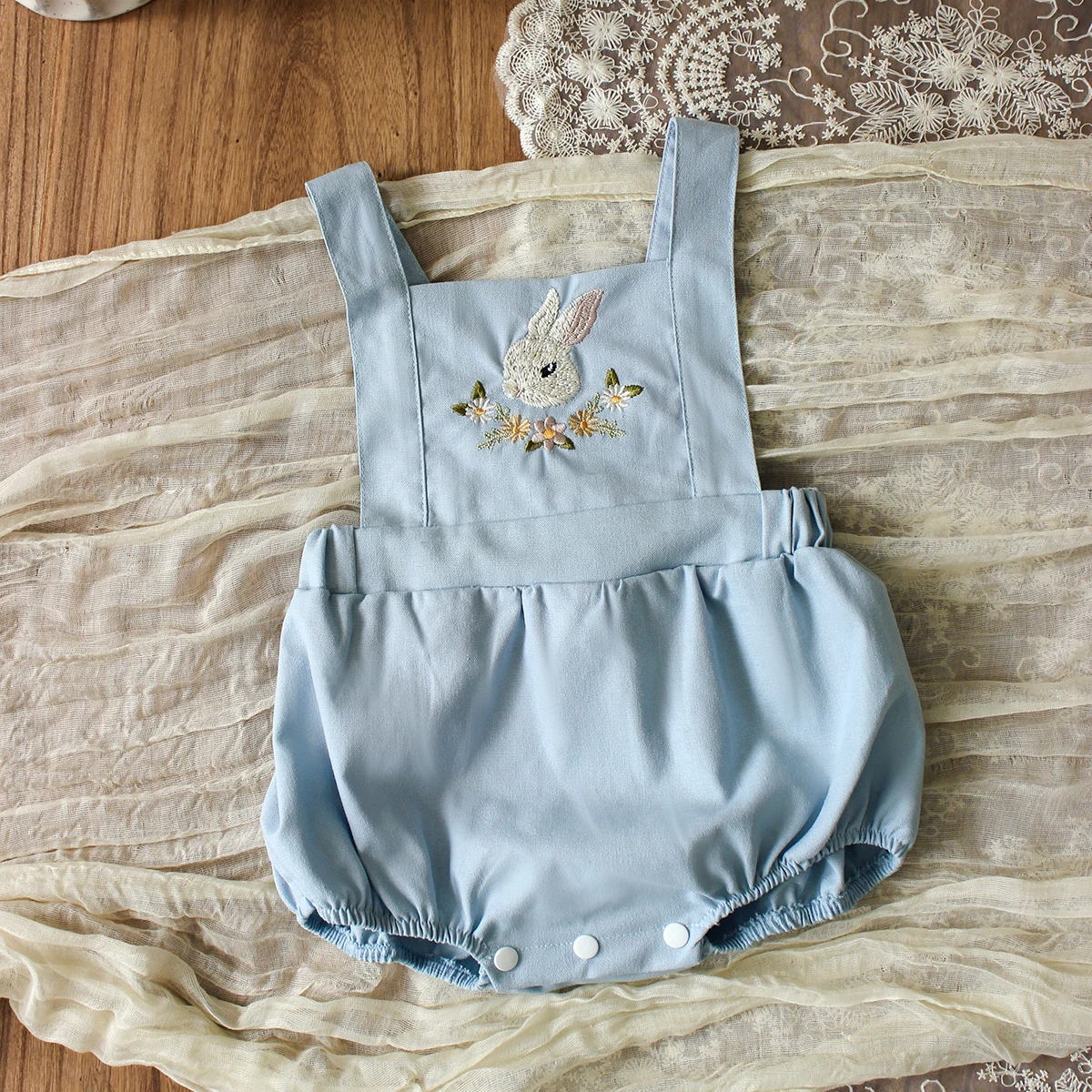 Baby Clothing Embroidery - Summer Newborn Baby Girls Rompers Jumpsuit