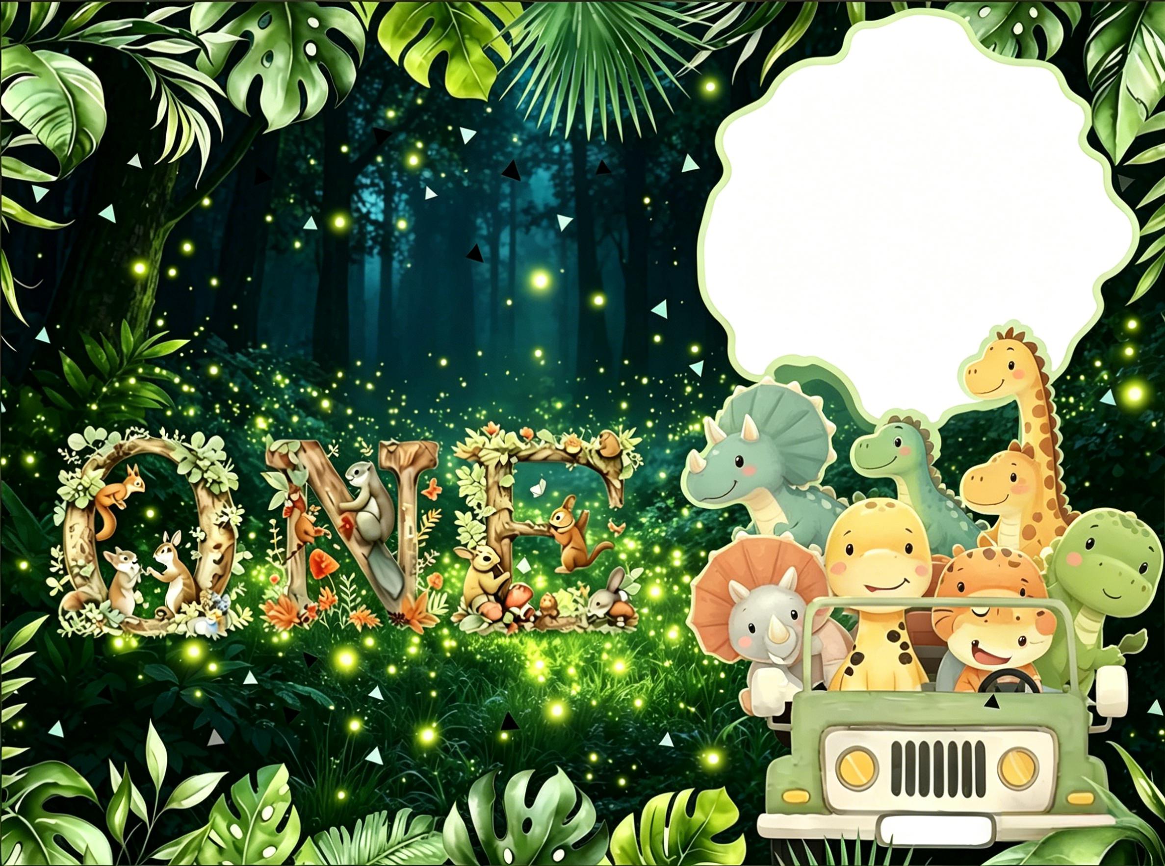 Baby Clothing Name - Custom Name Photo Jungle Safari Backdrop