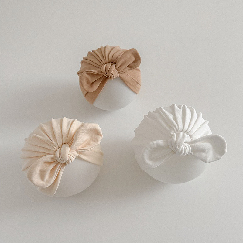 Solid Color Baby Turban Cap Pu - Baby Hat Beanie のレビューと価格
