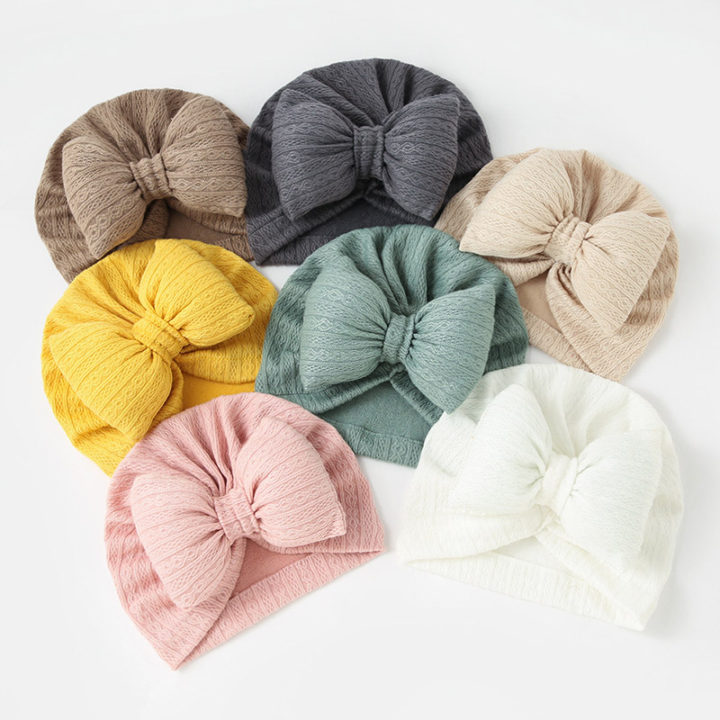 Cute Bowknot Baby Turban Hat S - Baby Hat Beanie のレビューと価格