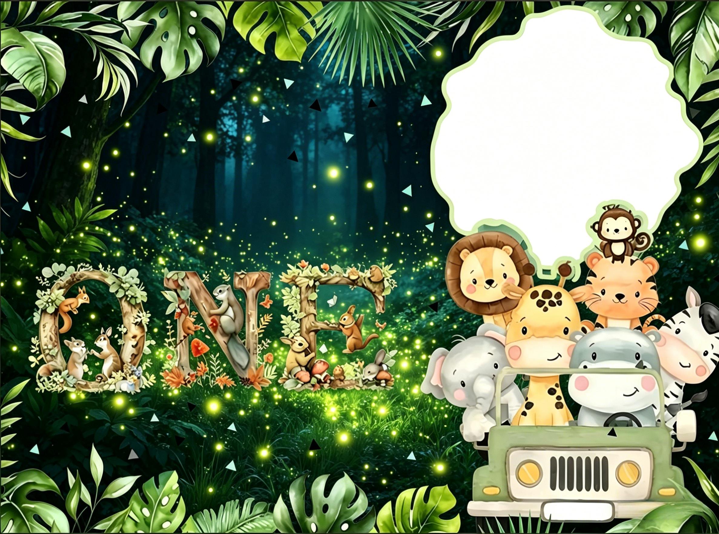 Custom Name Photo Jungle Safar - Baby Clothing Name のレビューと価格