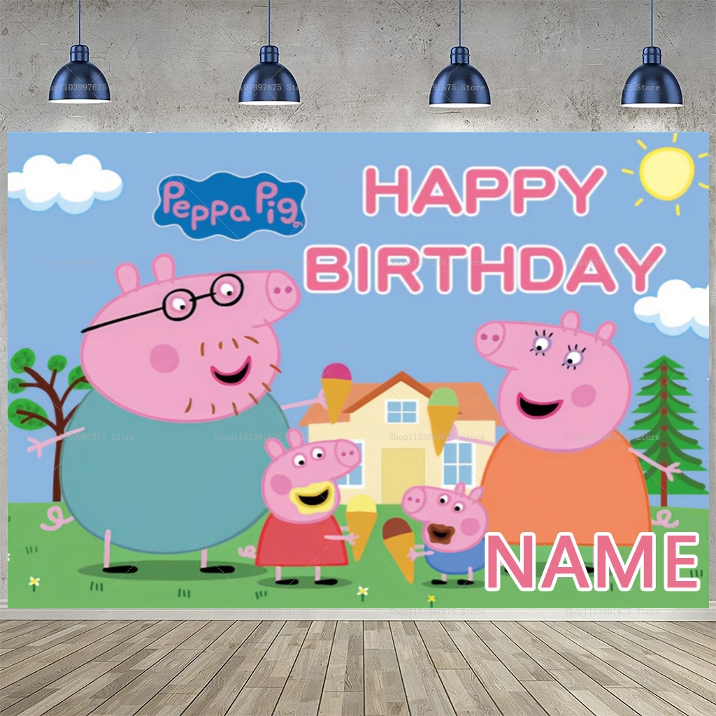 Custom Name Cartoon Peppa Pig  - Baby Clothing Name のレビューと価格