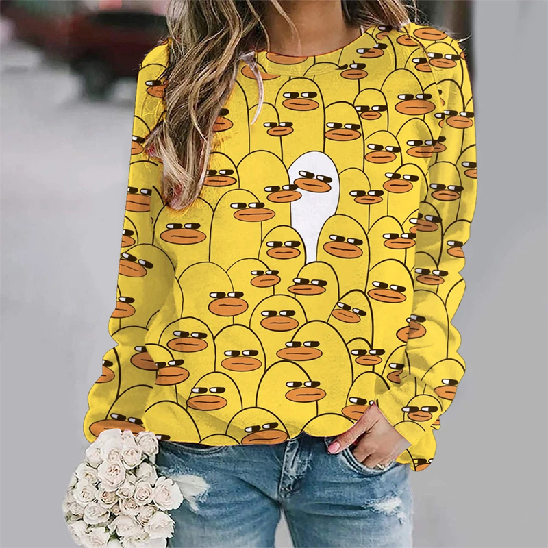 Funny Yellow Baby Duck 3D Prin - Baby Yellow Clothing Women のレビューと価格