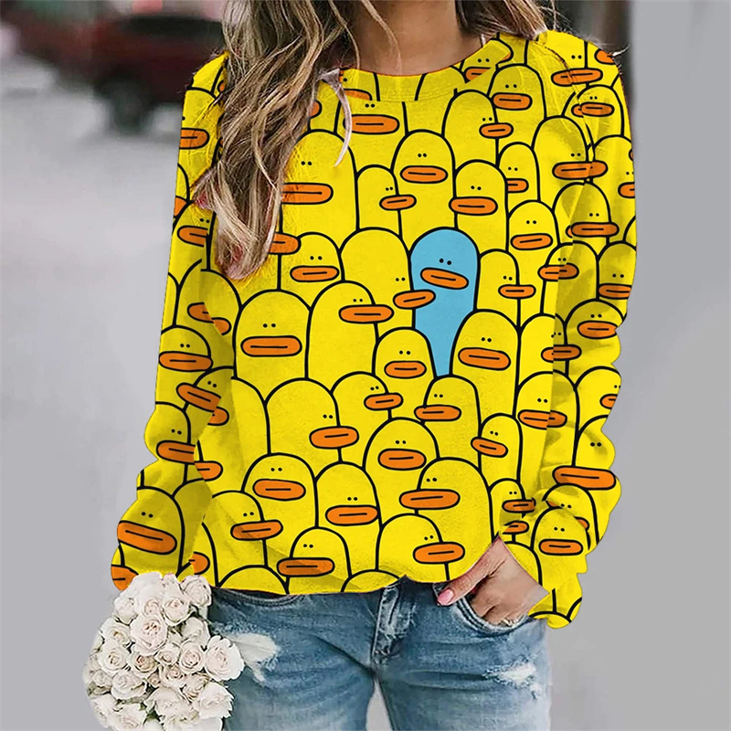 Funny Yellow Baby Duck 3D Prin - Baby Yellow Clothing Women のレビューと価格