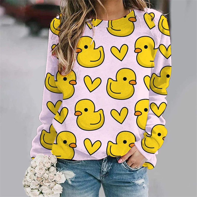 Funny Yellow Baby Duck 3D Prin - Baby Yellow Clothing Women のレビューと価格