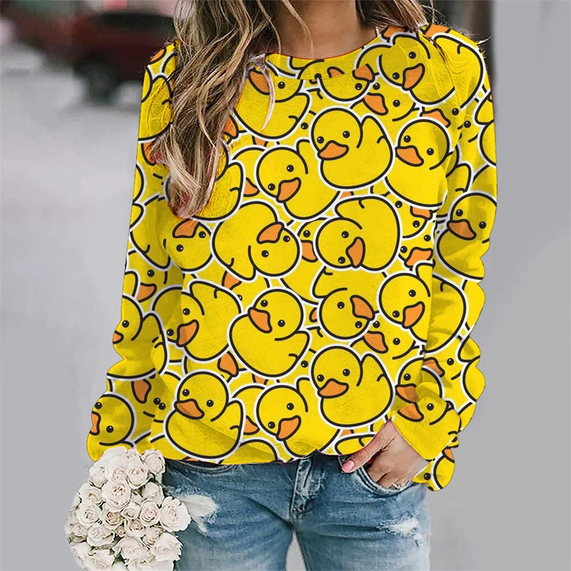 Funny Yellow Baby Duck 3D Prin - Baby Yellow Clothing Women のレビューと価格
