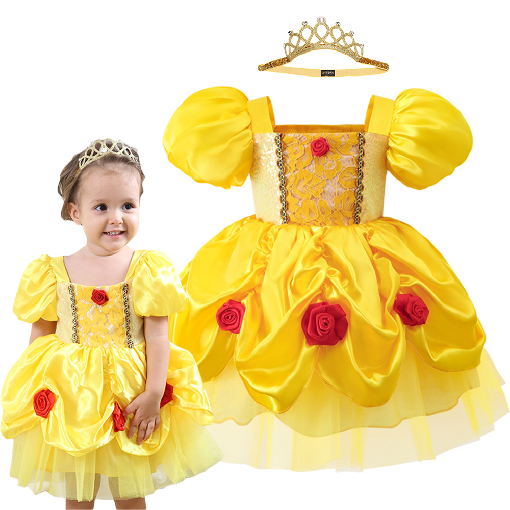 6M-3Y Baby Girl Princess Costu - Baby Clothing Yellow のレビューと価格