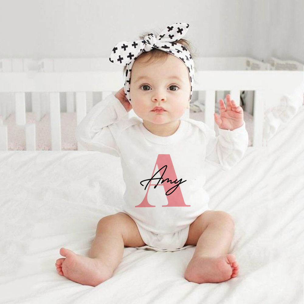 Baby Girl Name Romper Pregnanc - Baby Clothing Name のレビューと価格