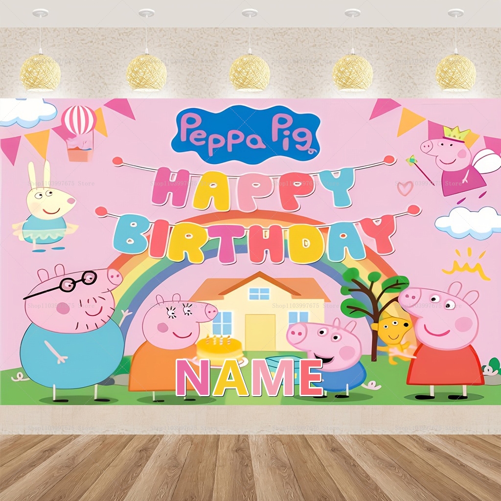 Custom Name Cartoon Peppa Pig  - Baby Clothing Name のレビューと価格