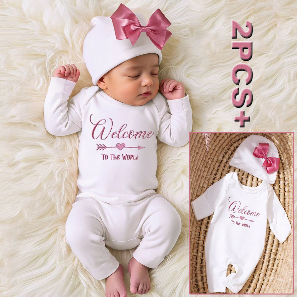 Ylsteed 2Pcs Newborn Photograp - Baby Clothing Embroidery のレビューと価格