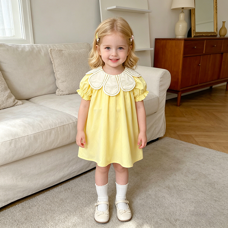 Summer New 2-6Yrs Baby Dress G - Baby Clothing Yellow のレビューと価格