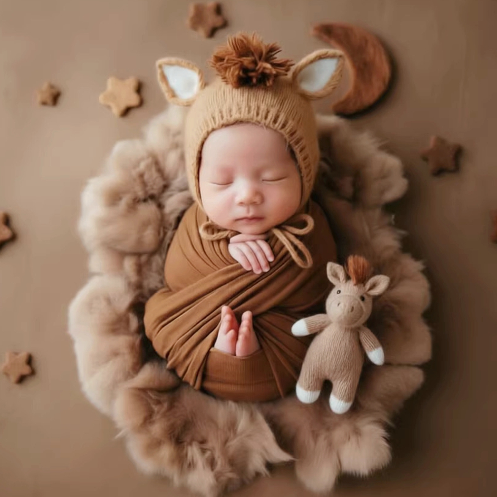 Knitted Horse Hat with Doll Ne - Baby Hat Beanie のレビューと価格