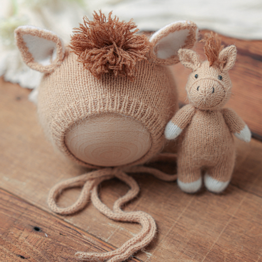 Knitted Horse Hat with Doll Ne - Baby Hat Beanie のレビューと価格