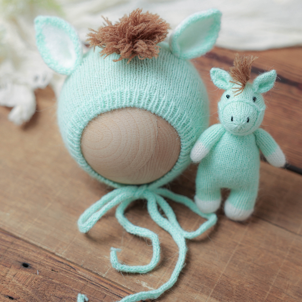 Knitted Horse Hat with Doll Ne - Baby Hat Beanie のレビューと価格