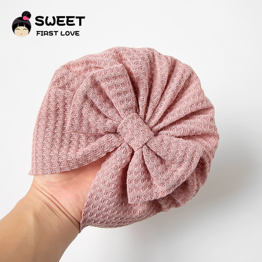 Waffle Bowknot Newborn Baby Gi - Baby Hat Beanie のレビューと価格
