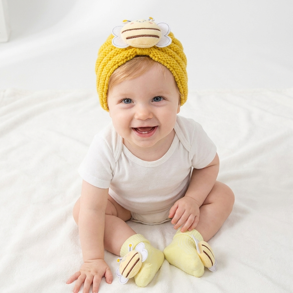 2Pcs/Set Baby Knitted Turban H - Baby Hat Beanie のレビューと価格