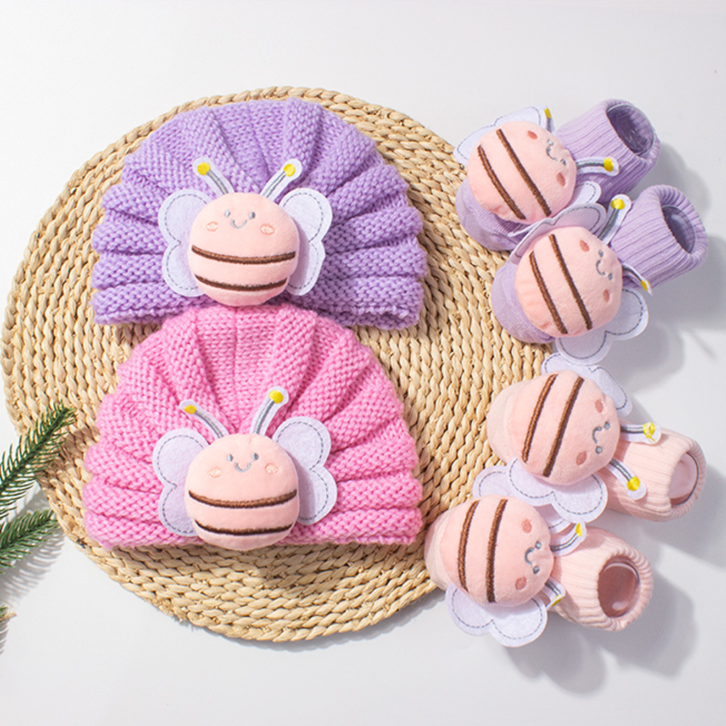 2Pcs/Set Baby Knitted Turban H - Baby Hat Beanie のレビューと価格