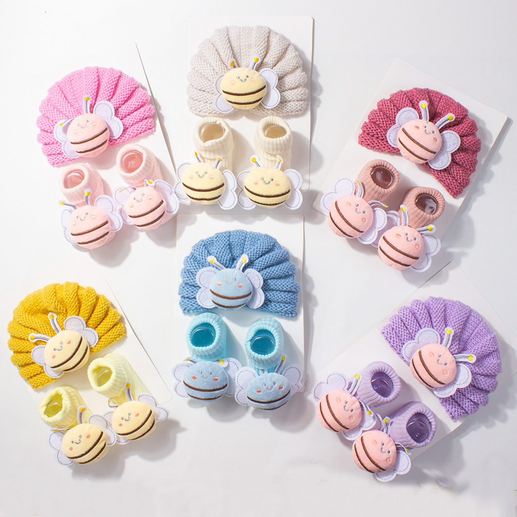 2Pcs/Set Baby Knitted Turban H - Baby Hat Beanie のレビューと価格